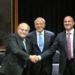 De Guindos con la cupula de Catalunya Banc