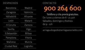 Por telefono, por mail o por correo postal puede contactar con Arriaga Asociados para reclamar las acciones de Bankia FUENTE arriagaasociados.com